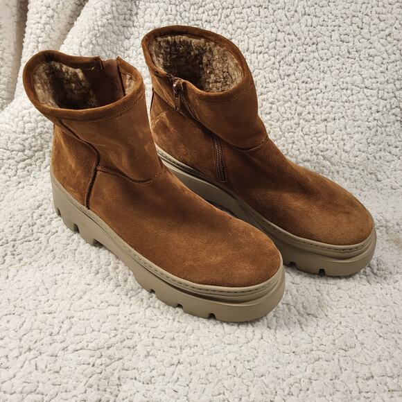 NEW Paul Green Shelly Toffee Soft Suede Leather Boot womens bootie size 9.5 - Picture 5 of 10